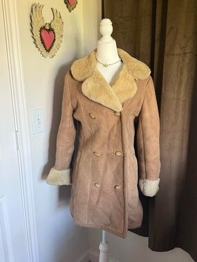 1970’s Gartenhaus Vintage Suede Shearling Coat - Camel